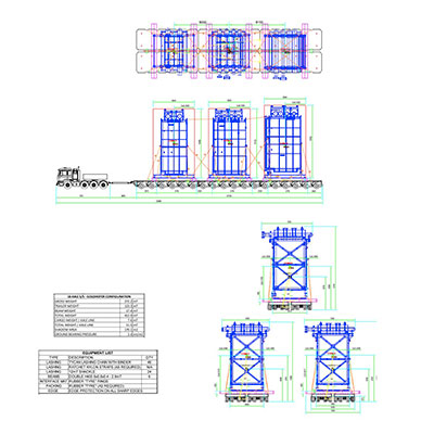 Heavy load land transport engineering - drawing